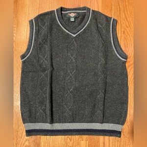 Vtg. Sweater Vest by American Outpost Gray V Neck LARGE